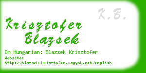 krisztofer blazsek business card